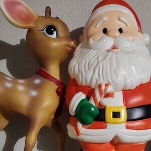 Santa & Reindeer Blowmold